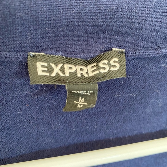 Express navy 3/4 length sleeve cardigan size M - Picture 2 of 4